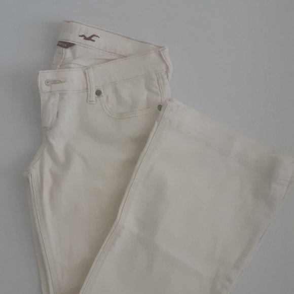 Hollister Denim - HOLLISTER  Cream Denim Flare Bell Bottom Jeans